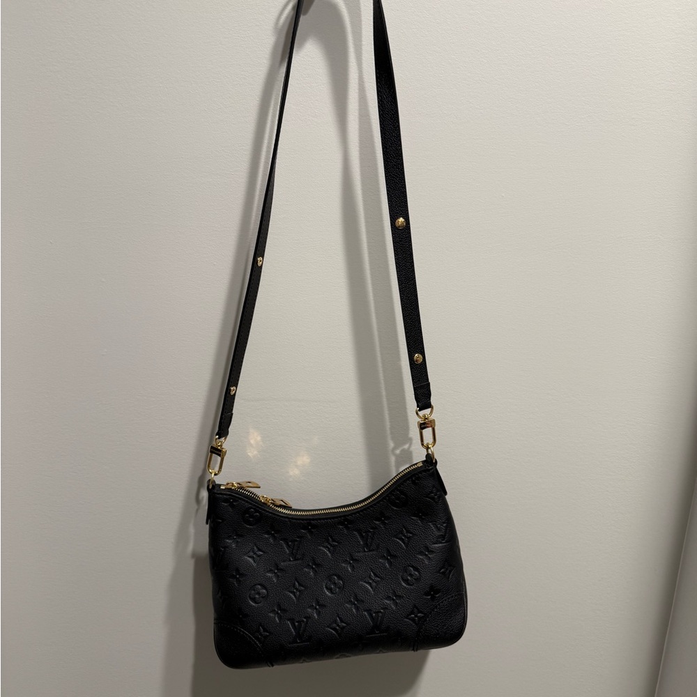 Louis Vuitton Black Embossed Monogram Mini Shoulder Crossbody